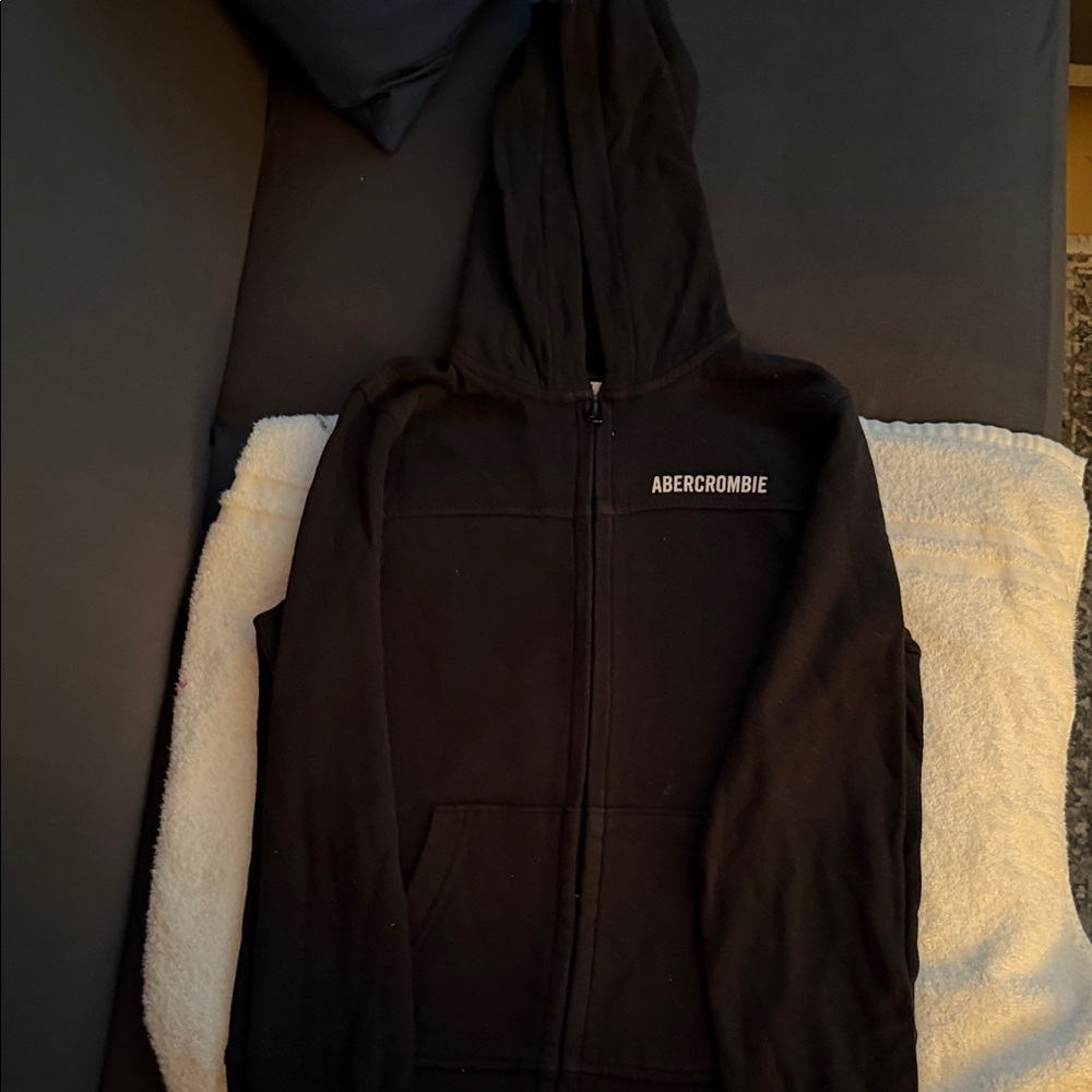 Abercrombie & Fitch Black Hoodie with Multicolor Logo